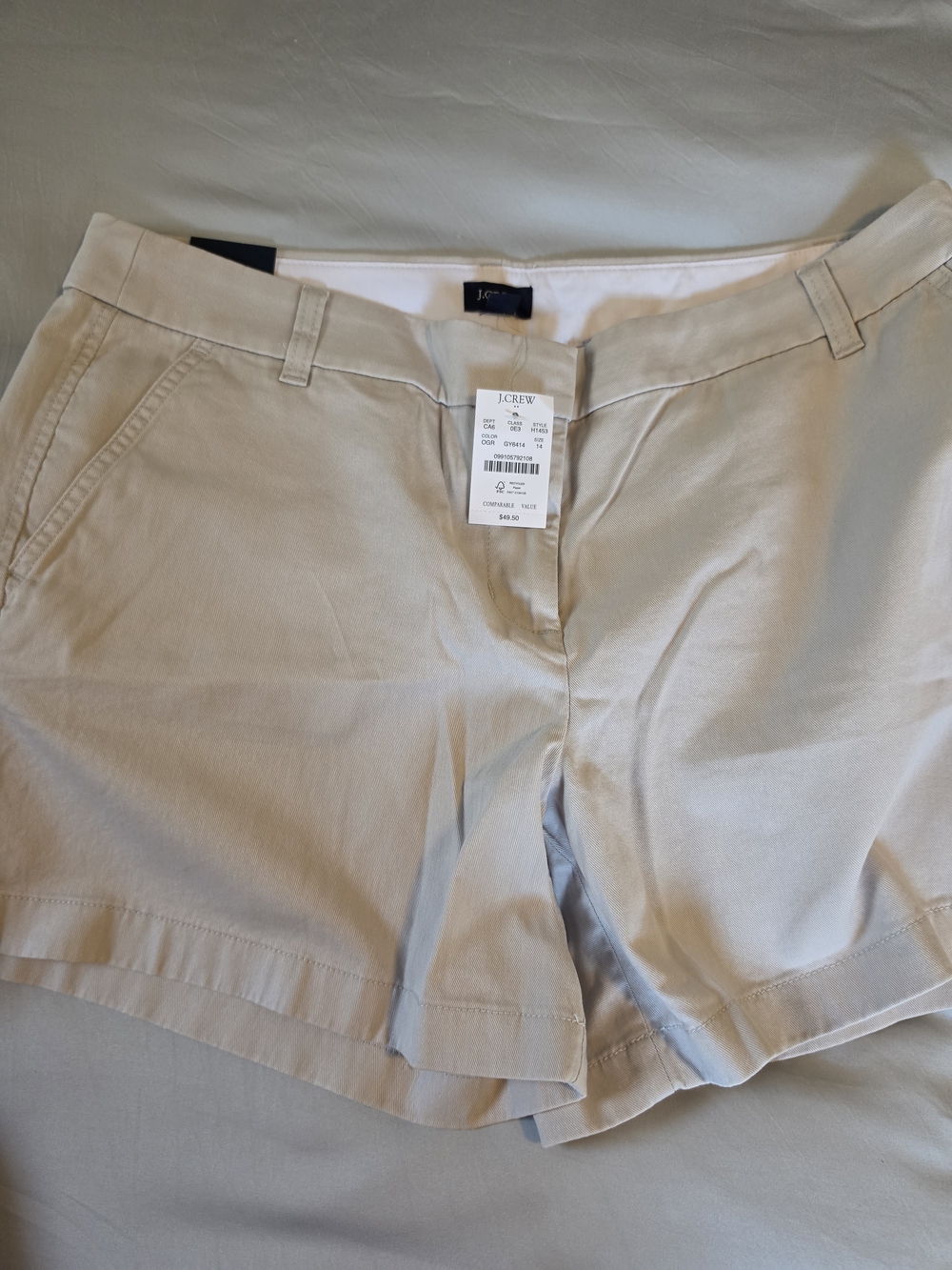 J. Crew Women’s Chino Shorts - Pink, Cream, Light Gray - Size 14 - Picture 5 of 9